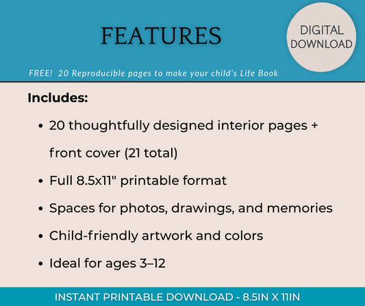 Foster Care Life Book Printable | 21 Pages
