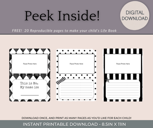 Free Printable Foster Care Life Book | 20 Ink Friendly Pages
