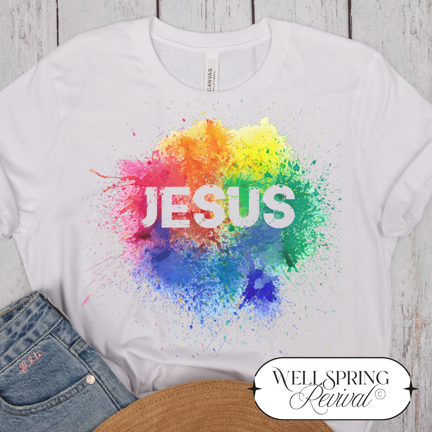 Rainbow Splash Jesus T-Shirt | XS-3X