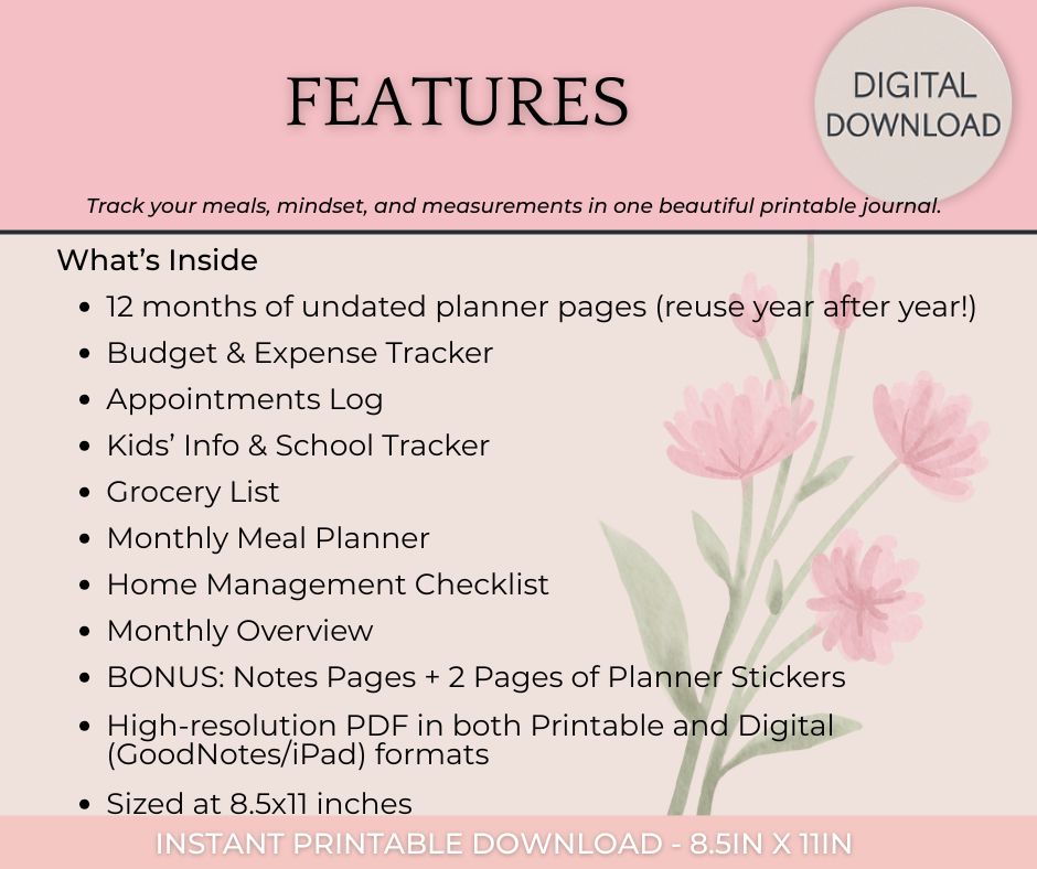 The Ultimate Mom Planner | 111 pages