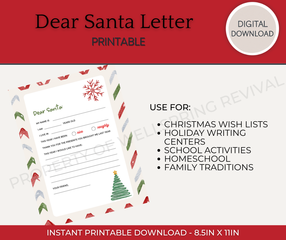 Printable Dear Santa Letter