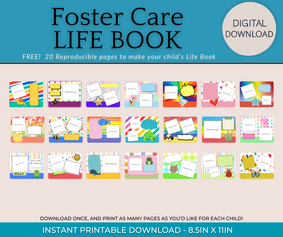 Foster Care Life Book Printable | 21 Pages
