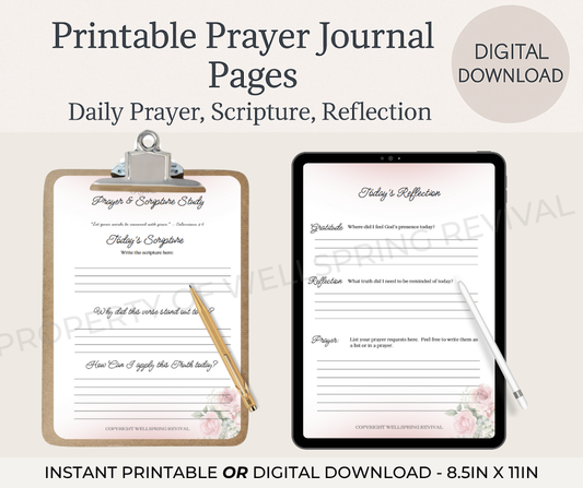 Printable Prayer & Bible Study
